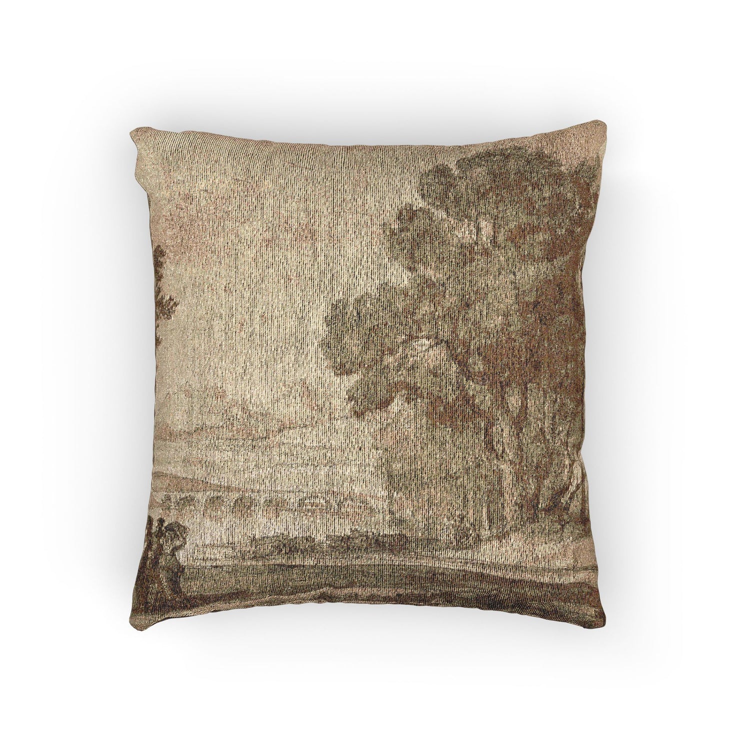 A Wooded River Landscape with Jacob, Laban - Claude Lorrain Pillow