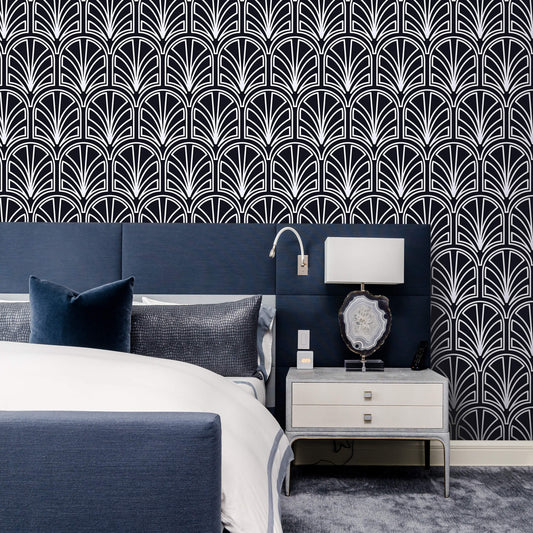 Monochrome Vintage Geometric Wallpaper: Add timeless charm to your space with this classic design, featuring vintage-inspired geometric patterns in monochrome tones, perfect for creating a sophisticated and elegant ambiance