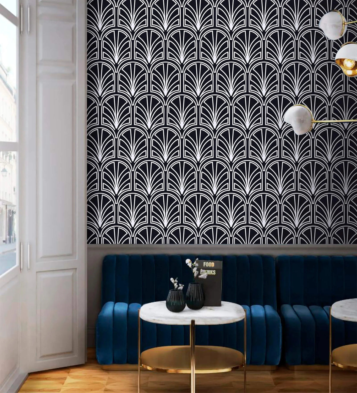 Monochrome Vintage Geometric Wallpaper