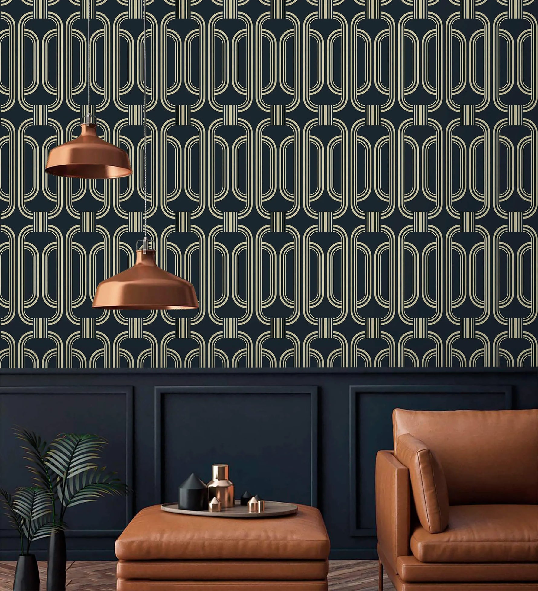 Deco Geometric Repeat Wallpaper