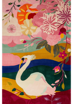 Colorful Swan Lake Hand Tufted Rug