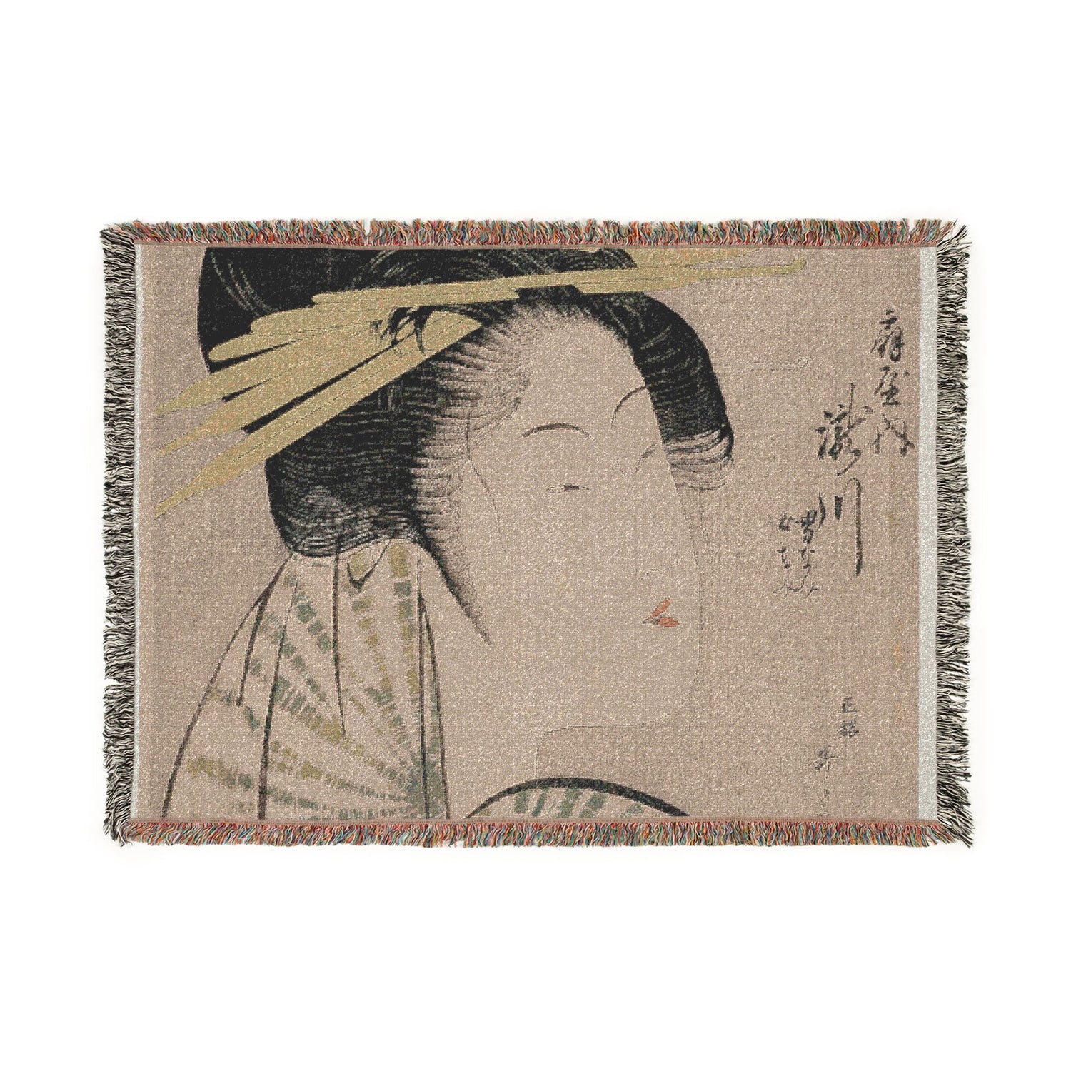 Courtesan Takigawa Seven Komachi - Kitagawa Utamaro Tapestry Blanket