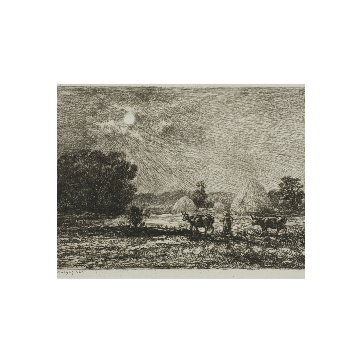 Charles François Daubigny - Moonlight at Valmondois | Fine Art Poster