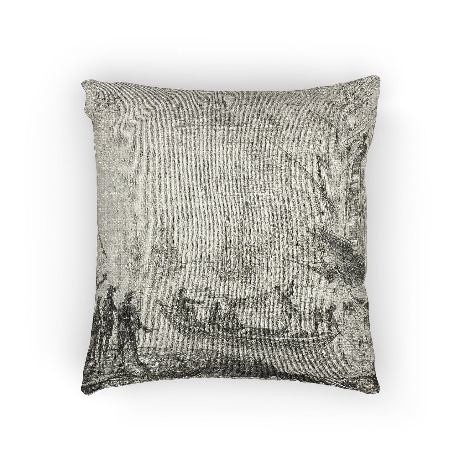 Harbor Scene with a Lighthouse - Claude Lorrain Pillow