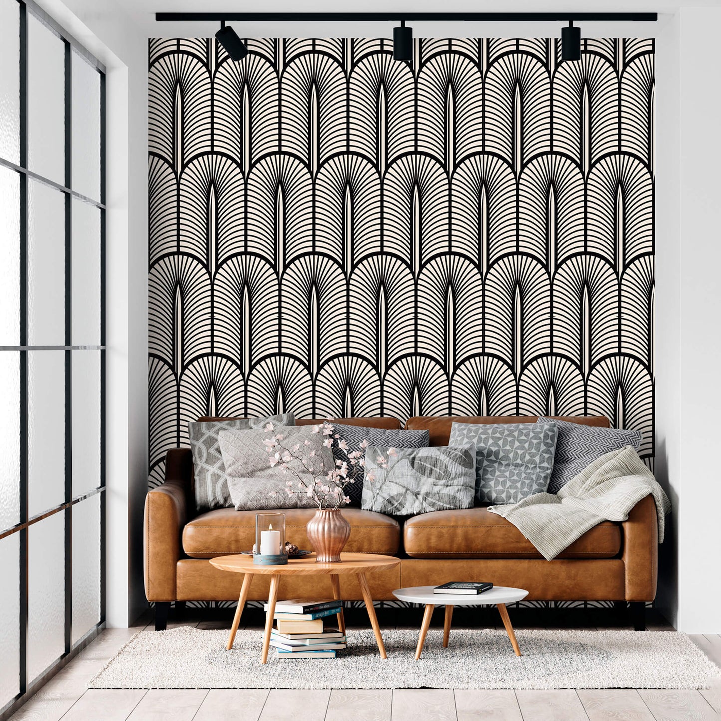 Monochrome Deco Elegance Wallpaper