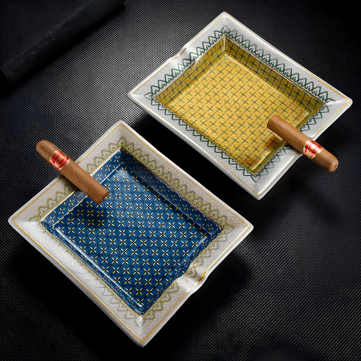 Color-Glaze Ceramic Cigar Ashtray