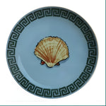 Poseidon's Journey Blue Scallop Shell Decorative Ceramic Plate