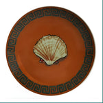 Poseidon's Journey Terracotta Scallop Shell Decorative Ceramic Plate