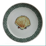 Poseidon's Journey Green Scallop Shell Decorative Ceramic Plate