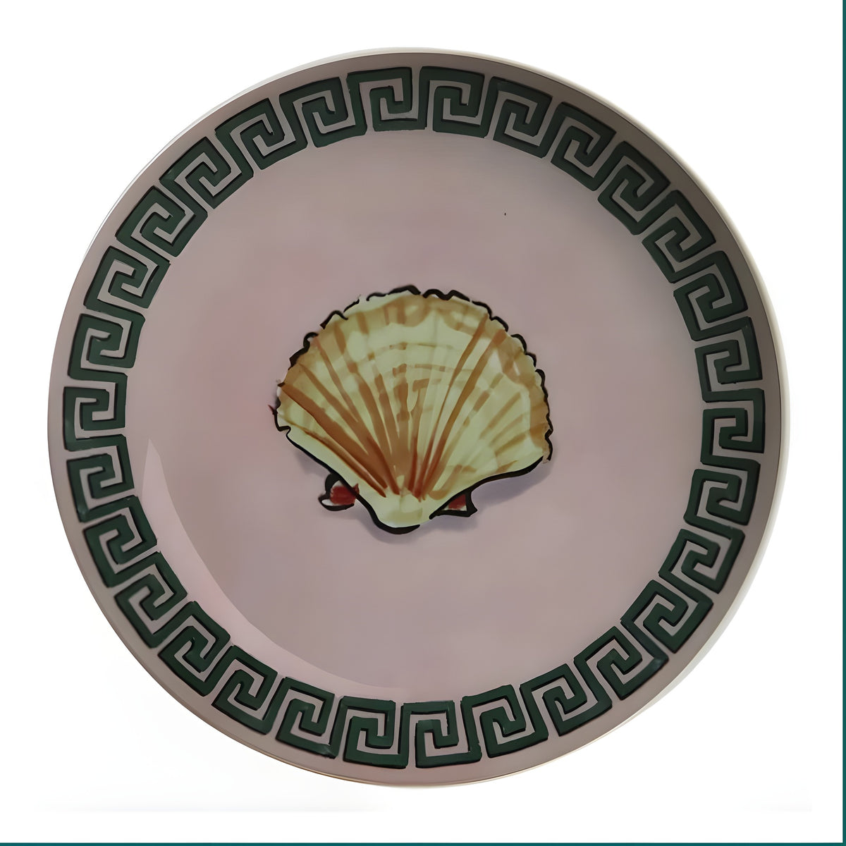 Poseidon's Journey Pink Scallop Shell Decorative Ceramic Plate