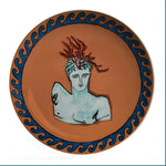 Poseidon's Journey Terracotta Coral Medusa Decorative Ceramic Plate