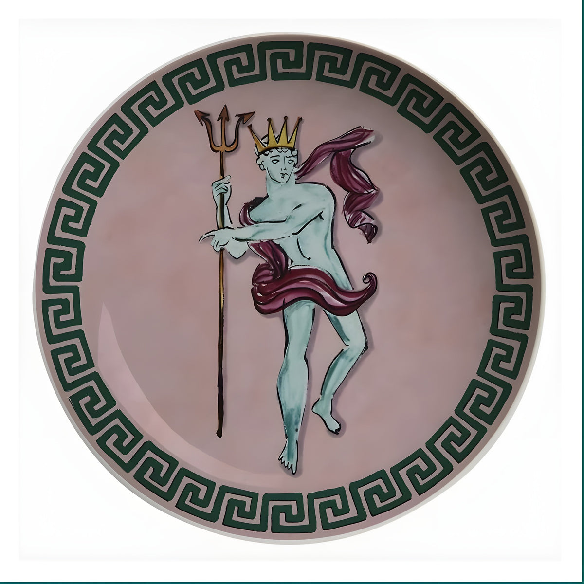 Poseidon's Journey Pink Poseidon Decorative Ceramic Plate