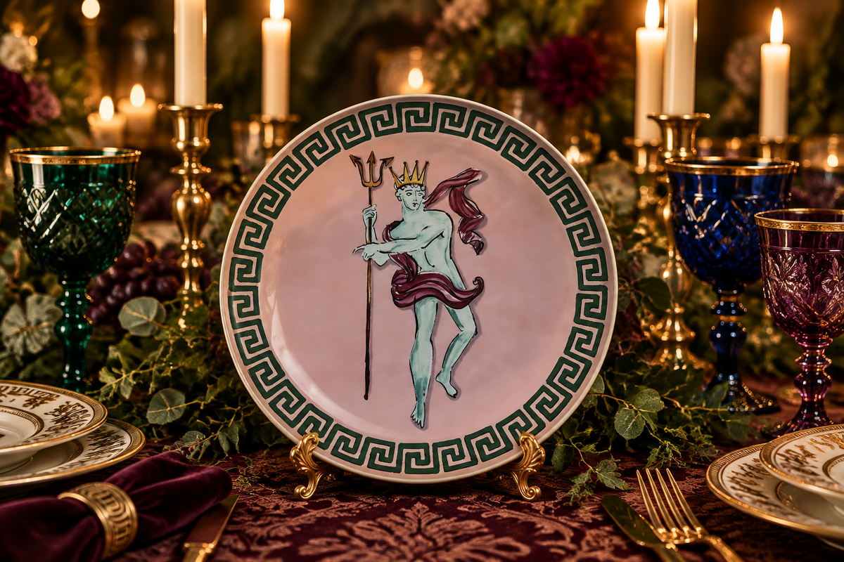 Poseidon's Journey Pink Poseidon Decorative Ceramic Plate