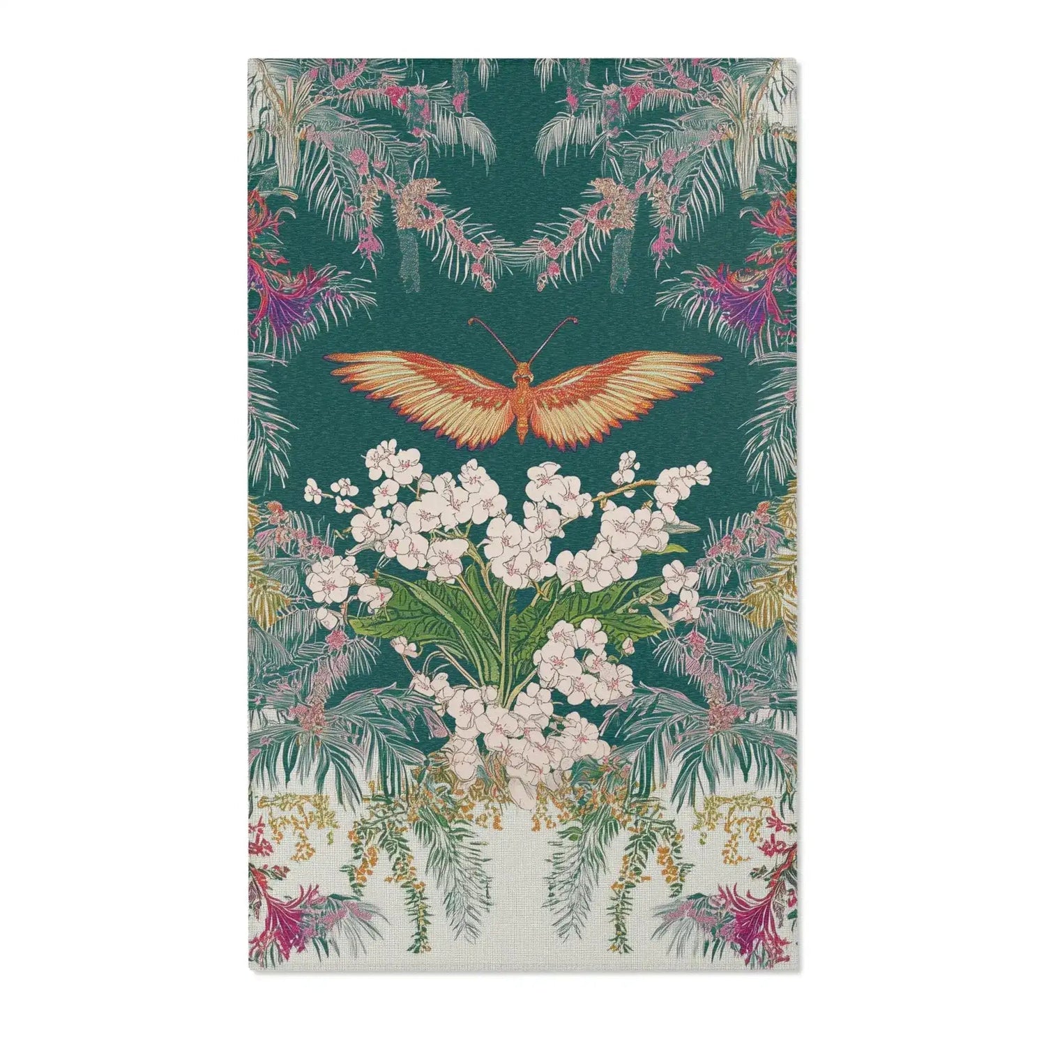 Jungle Bloom & Butterfly Accent Rug