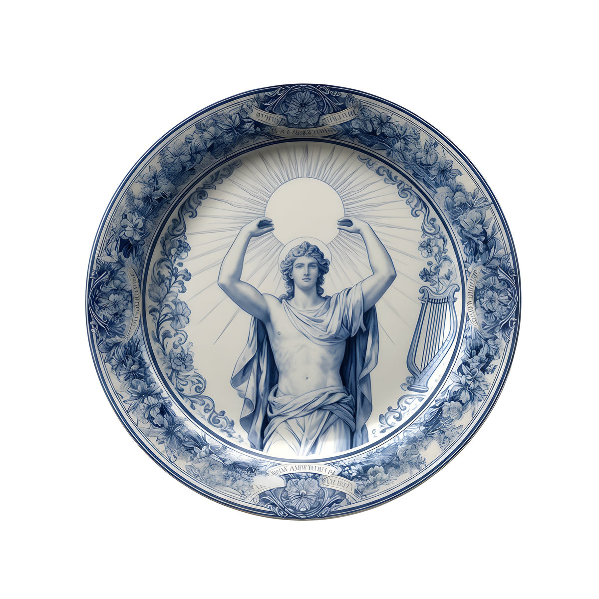 Decorative plate with classical design on a dark background