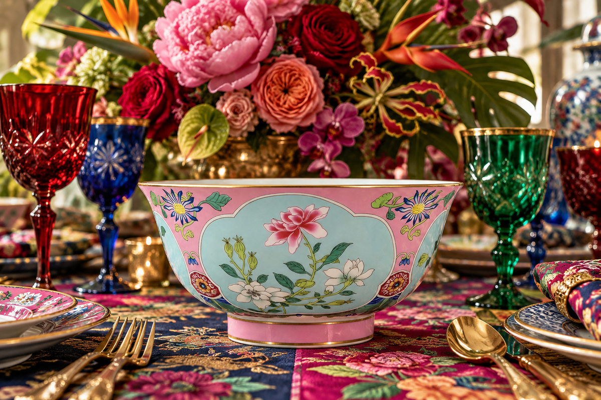 Qing Qianlong Pink Floral Porcelain Bowl — Antique Reproduction