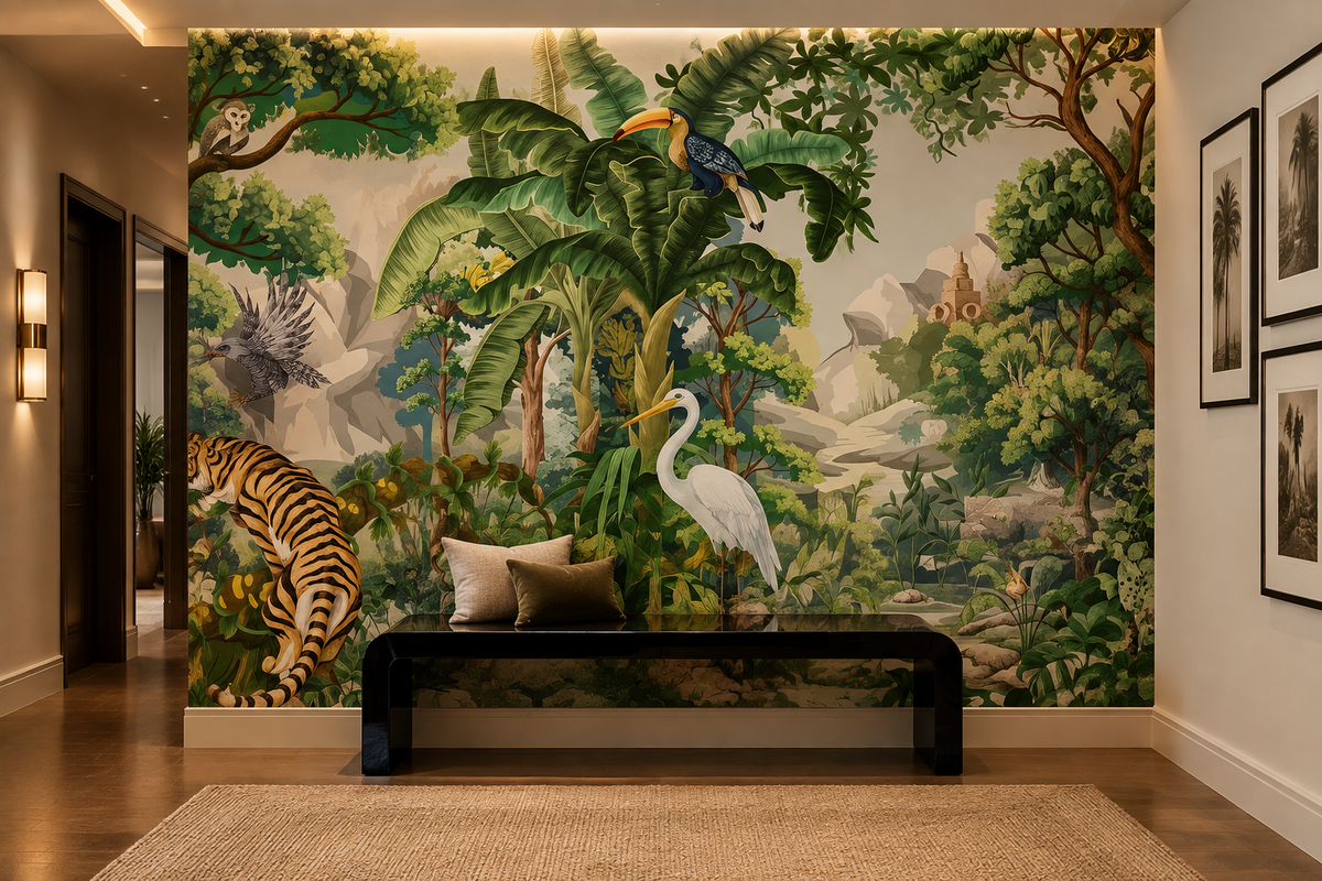 Tropical Forest Animals Mural
