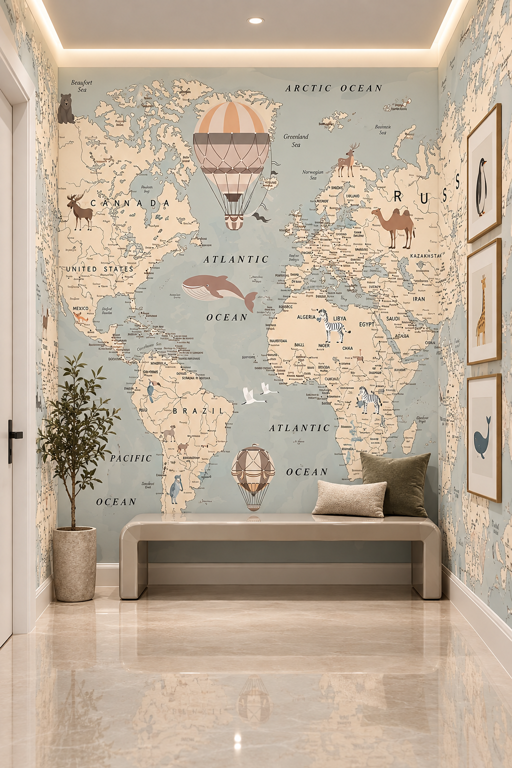 Kids World Animal Map Wallpaper