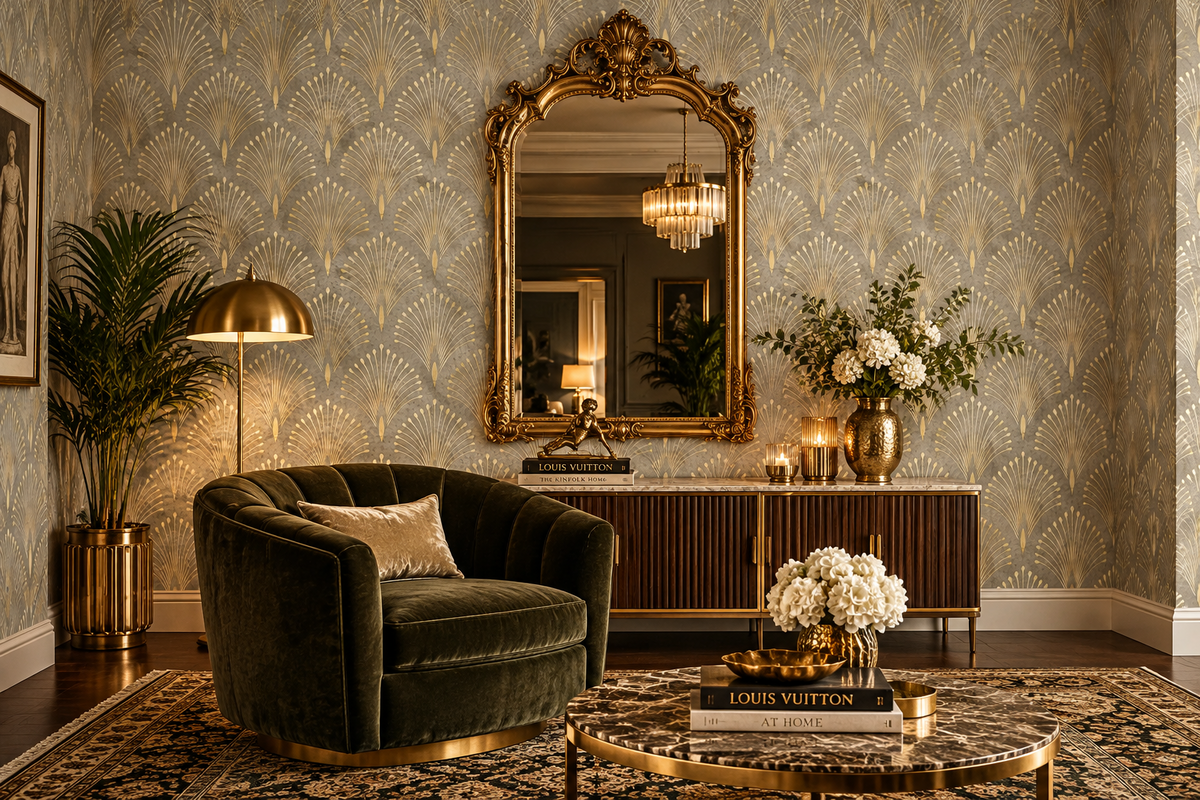 Art Deco Vintage Geometric Wallpaper