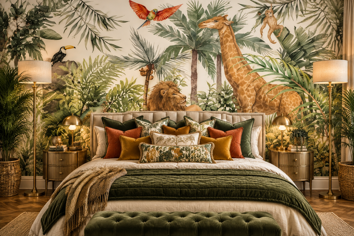 Safari Jungle Animals Nursery Mural