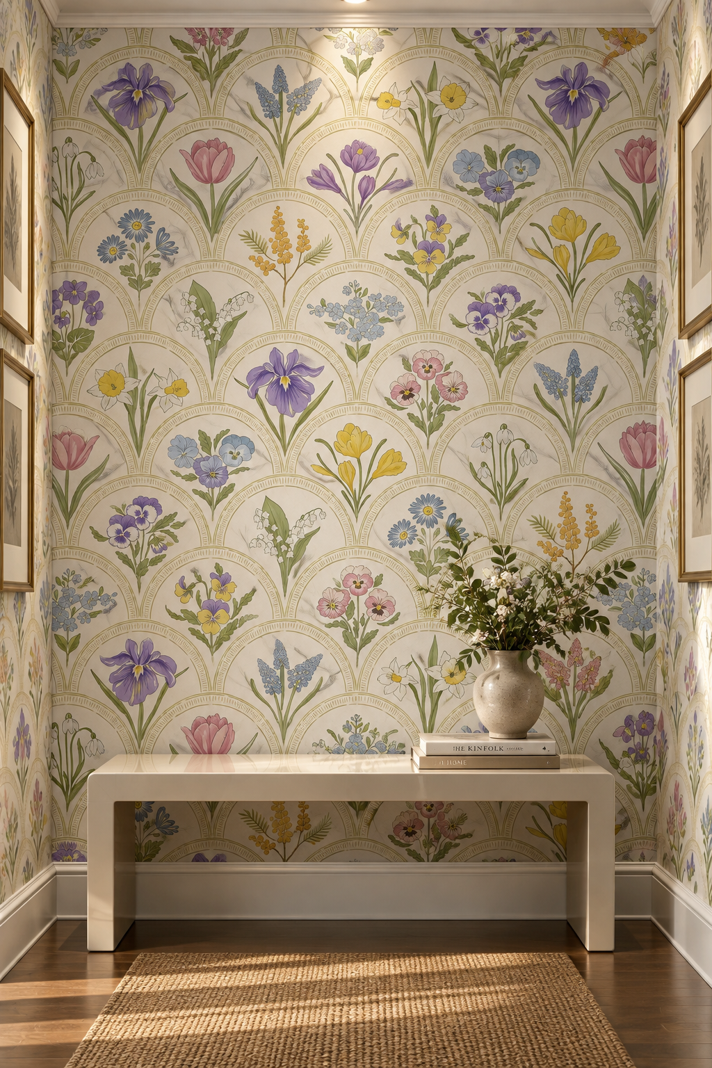 Vintage Floral Arch Wallpaper