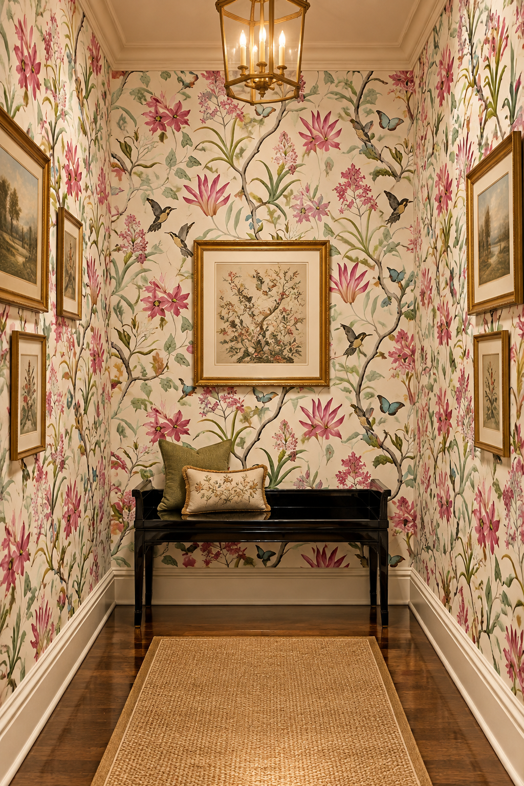 American Country Floral Wallpaper