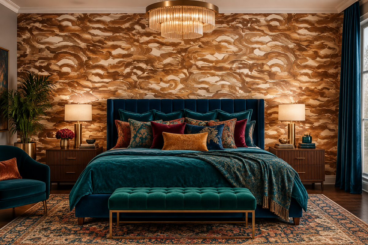 Bronze Brushed Clouds Wallpaper