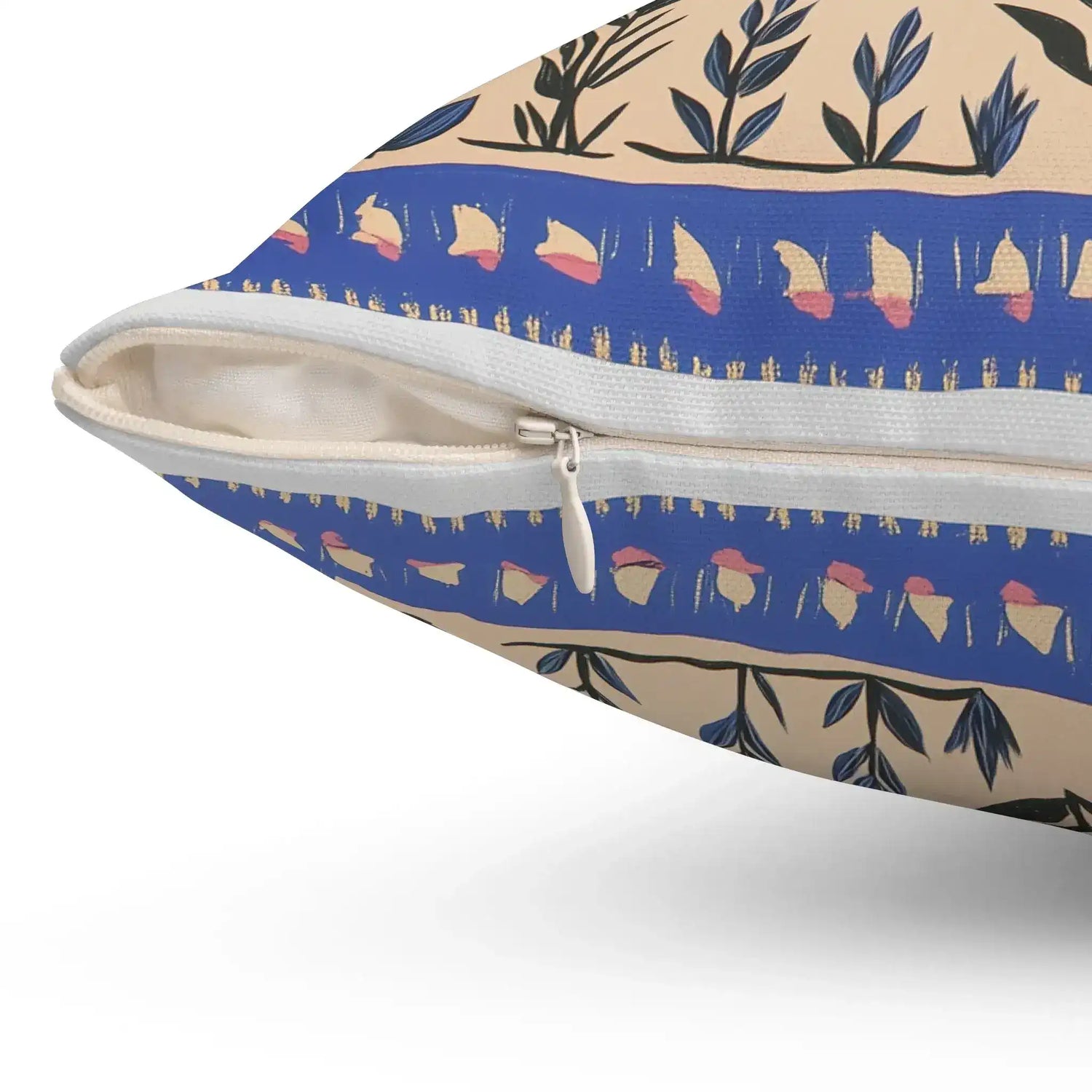 Folk Wings & Foliage Throw Pillow