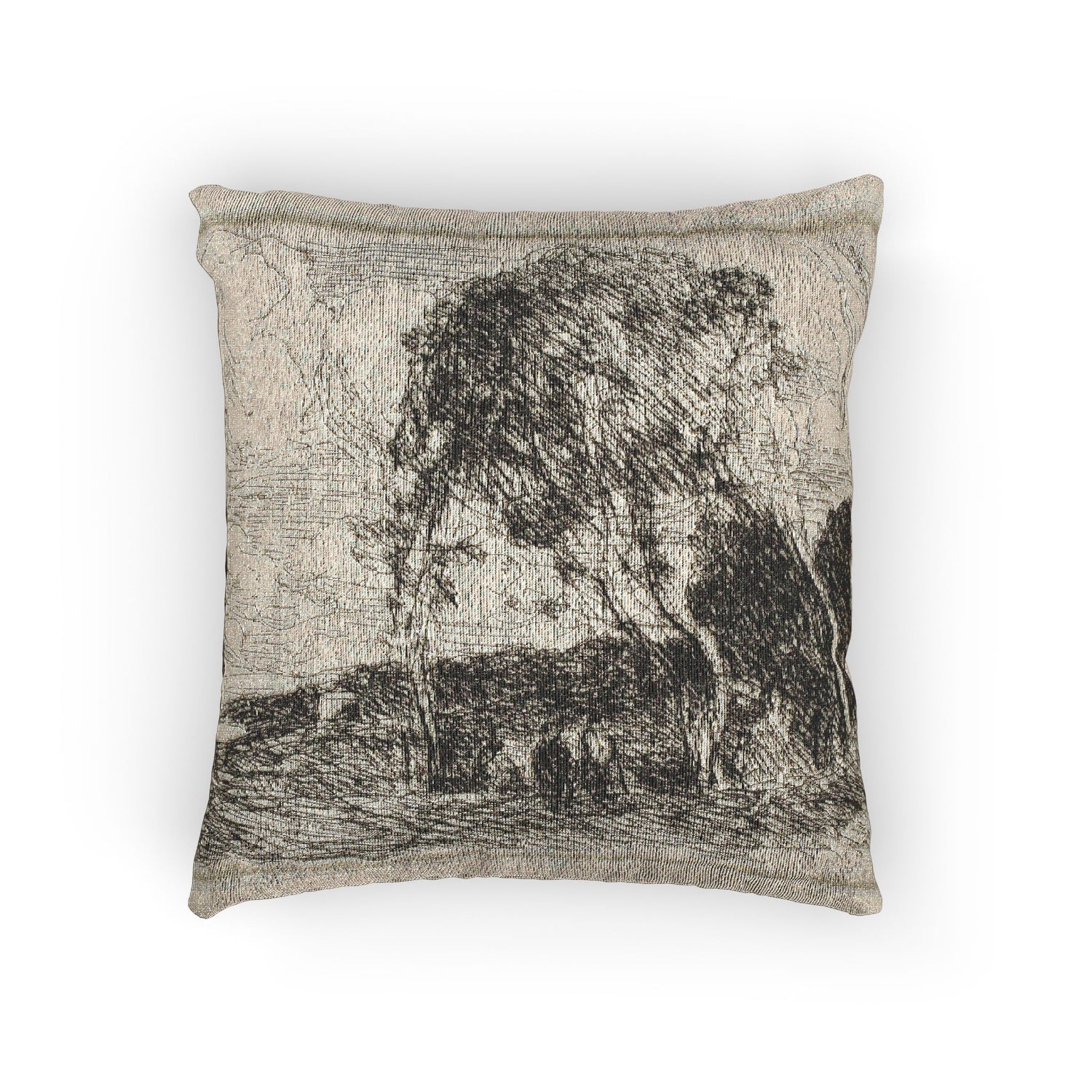 Jean Baptiste Camille Corot - Souvenir of the Fortifications of Douai | Woven Pillow