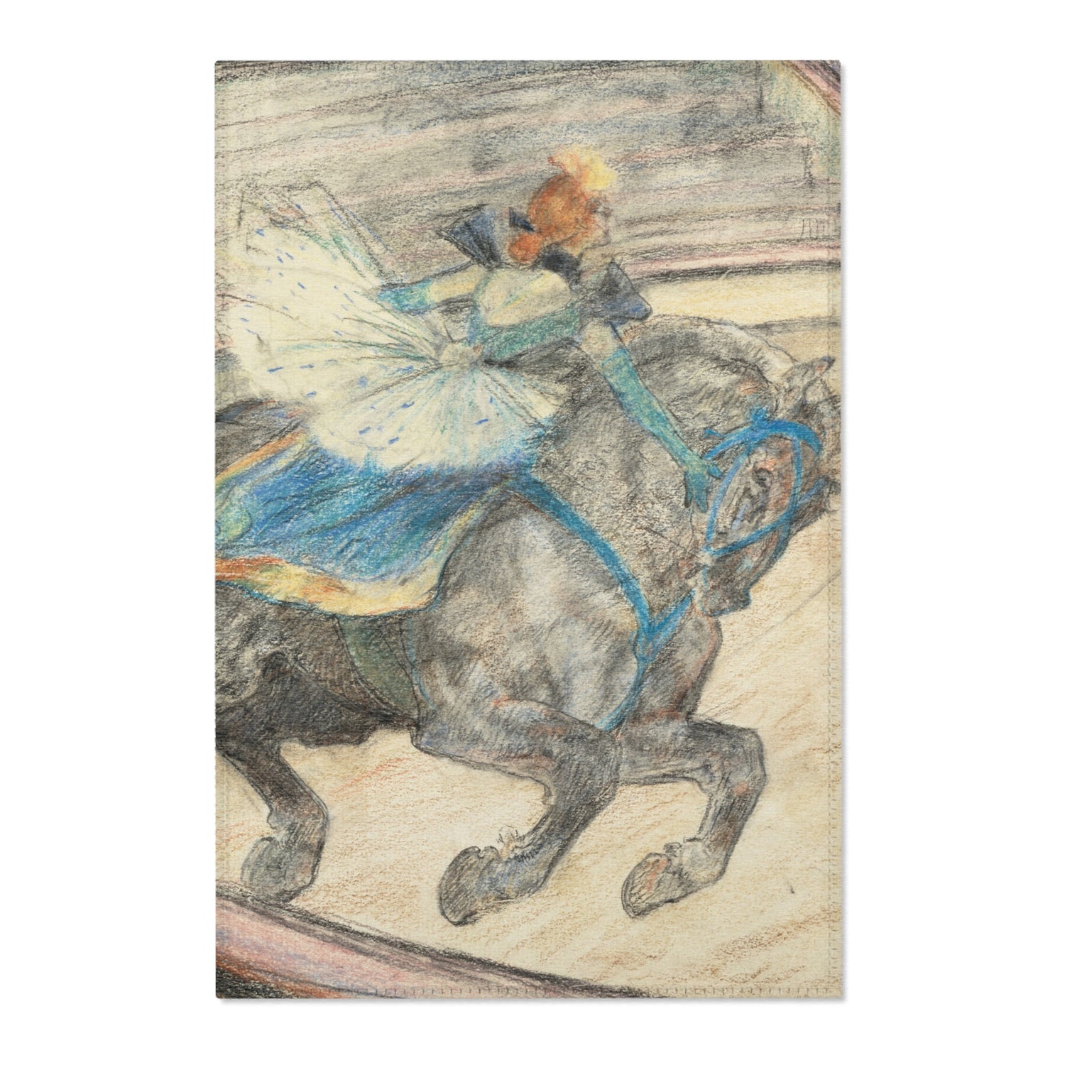 At the Circus Work in the Ring - Henri de Toulouse-Lautrec Area Rug