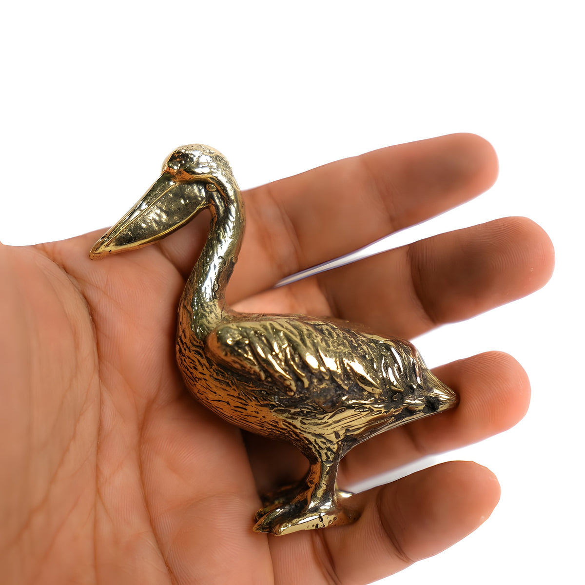 Solid Brass Pelican Figurine