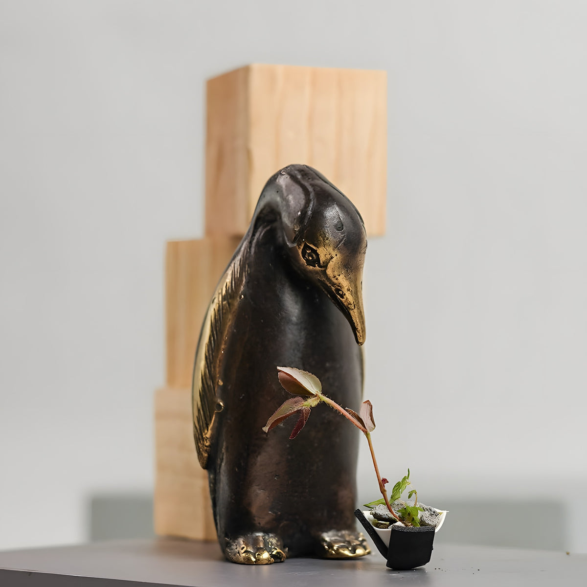 Solid Brass Penguin Figurine