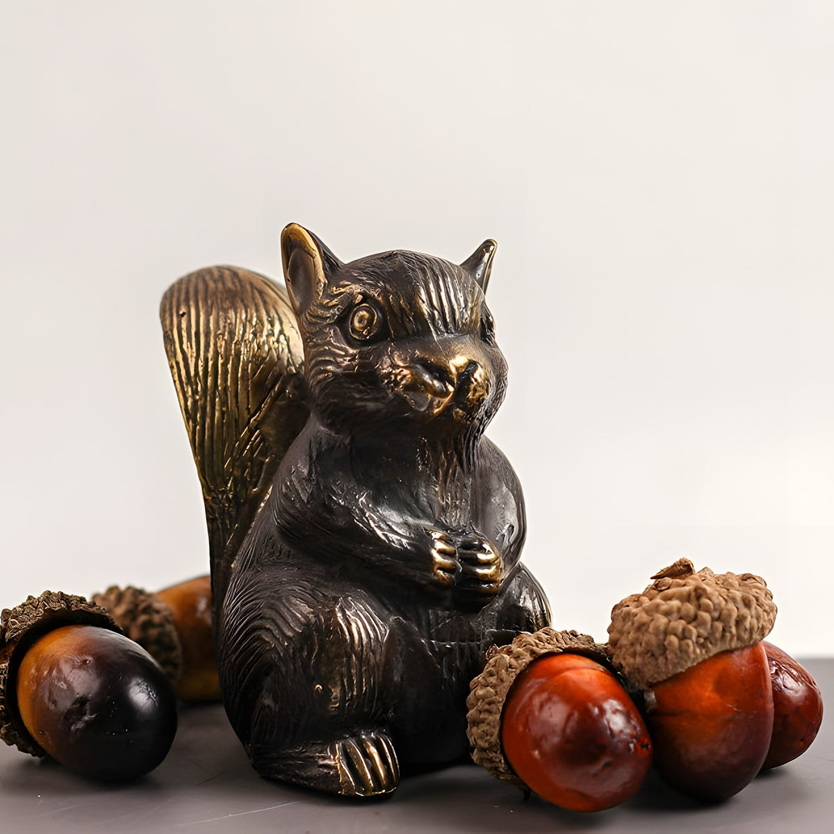 Solid Brass Squirrel Figurine
