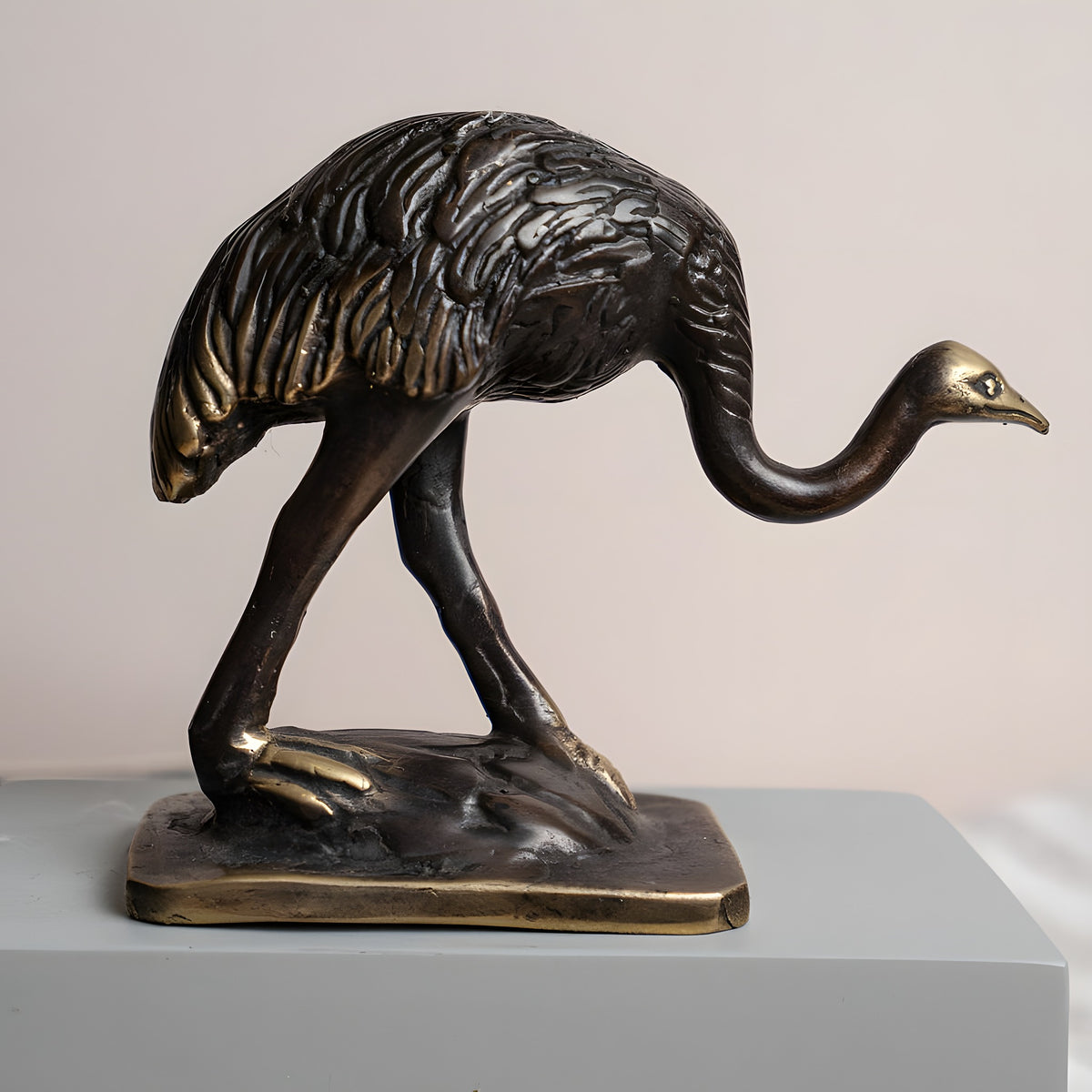 Solid Brass Emu Figurine