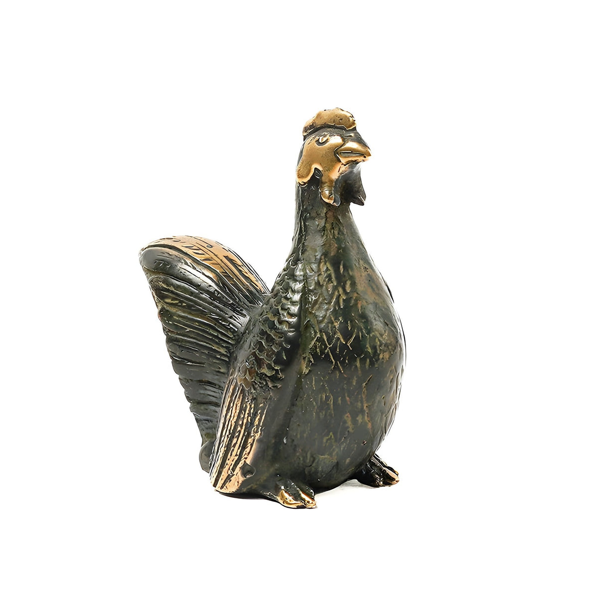 Solid Brass Chicken Figurine