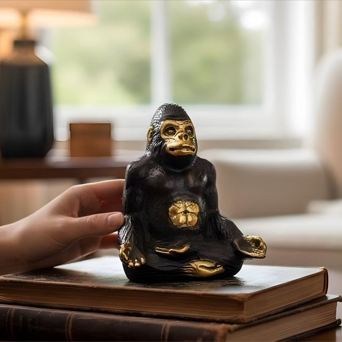 Solid Brass Gorilla Yoga Figurine