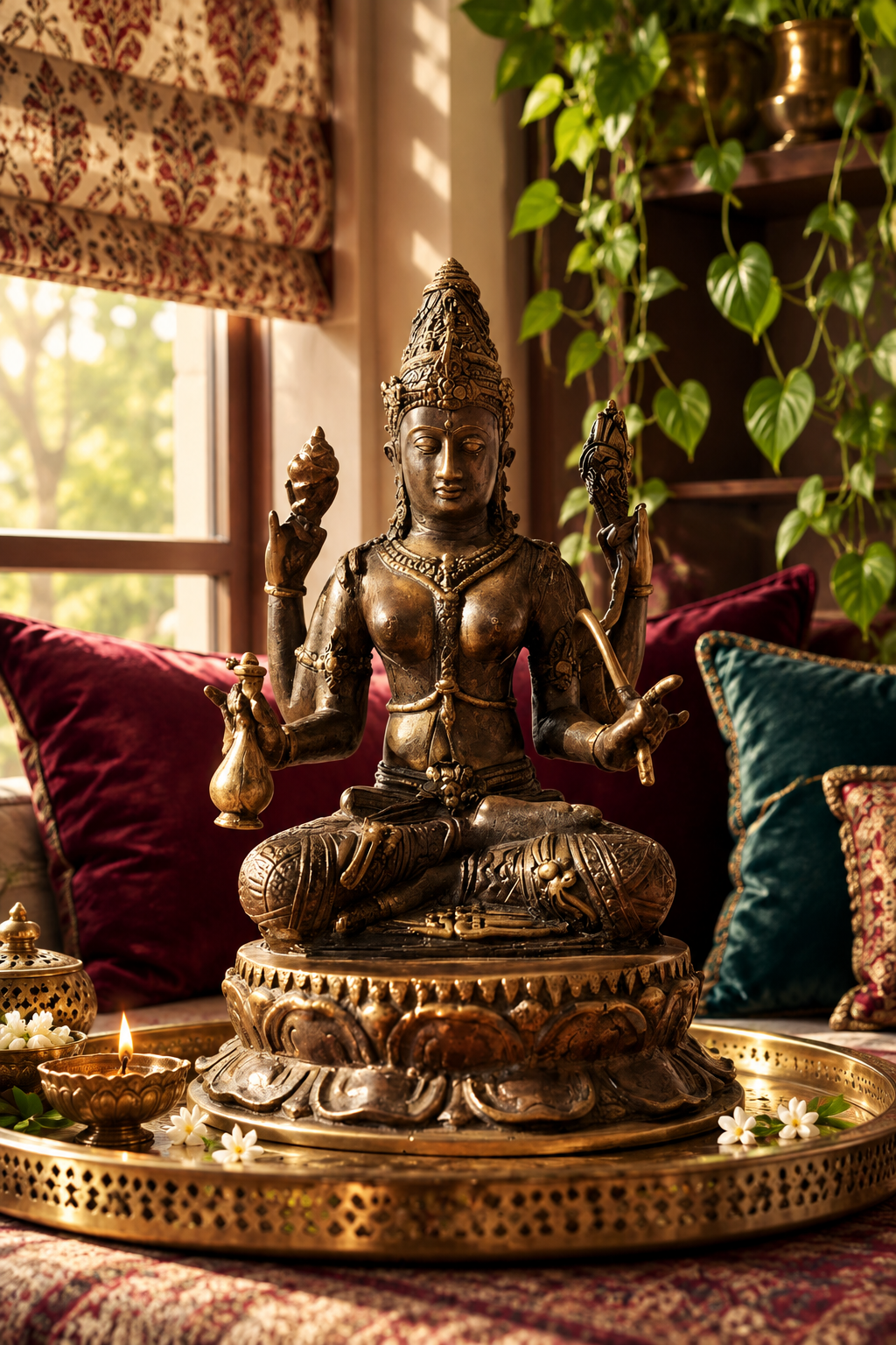 Solid Brass Lakshmi Statue