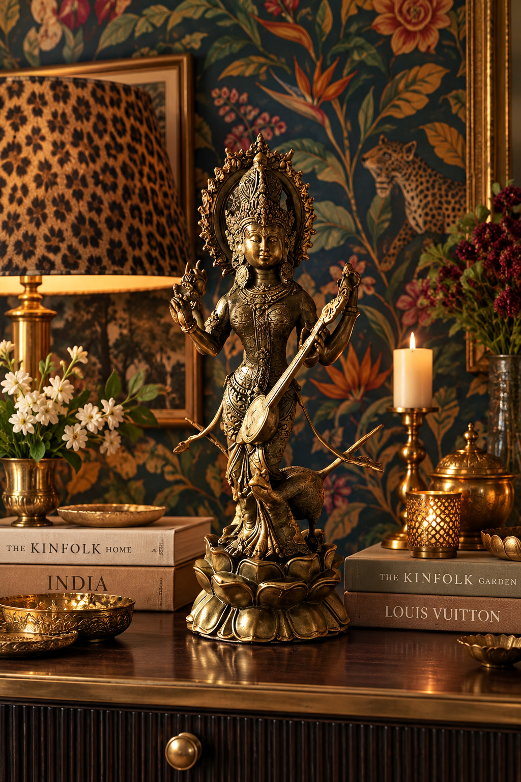 Solid Brass Saraswati Statue
