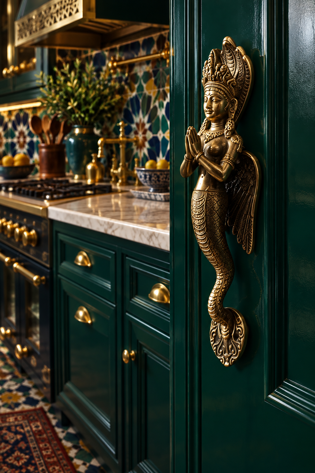 Solid Brass Snake Door Handle