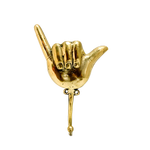 Solid Brass Shaka Hand Wall Hook