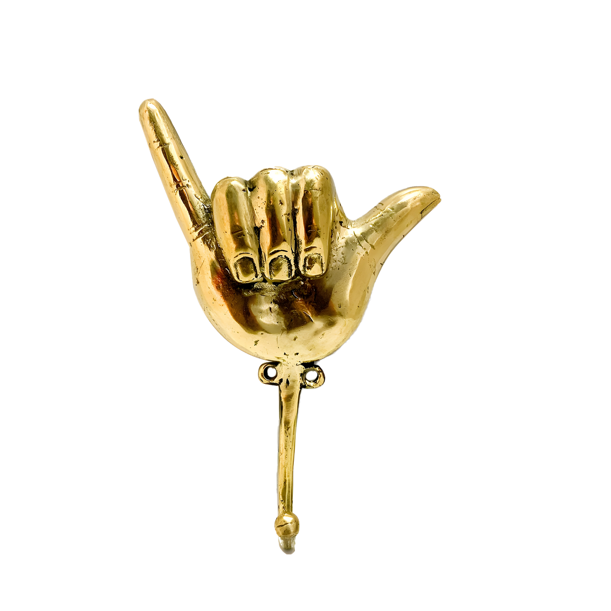 Solid Brass Shaka Hand Wall Hook