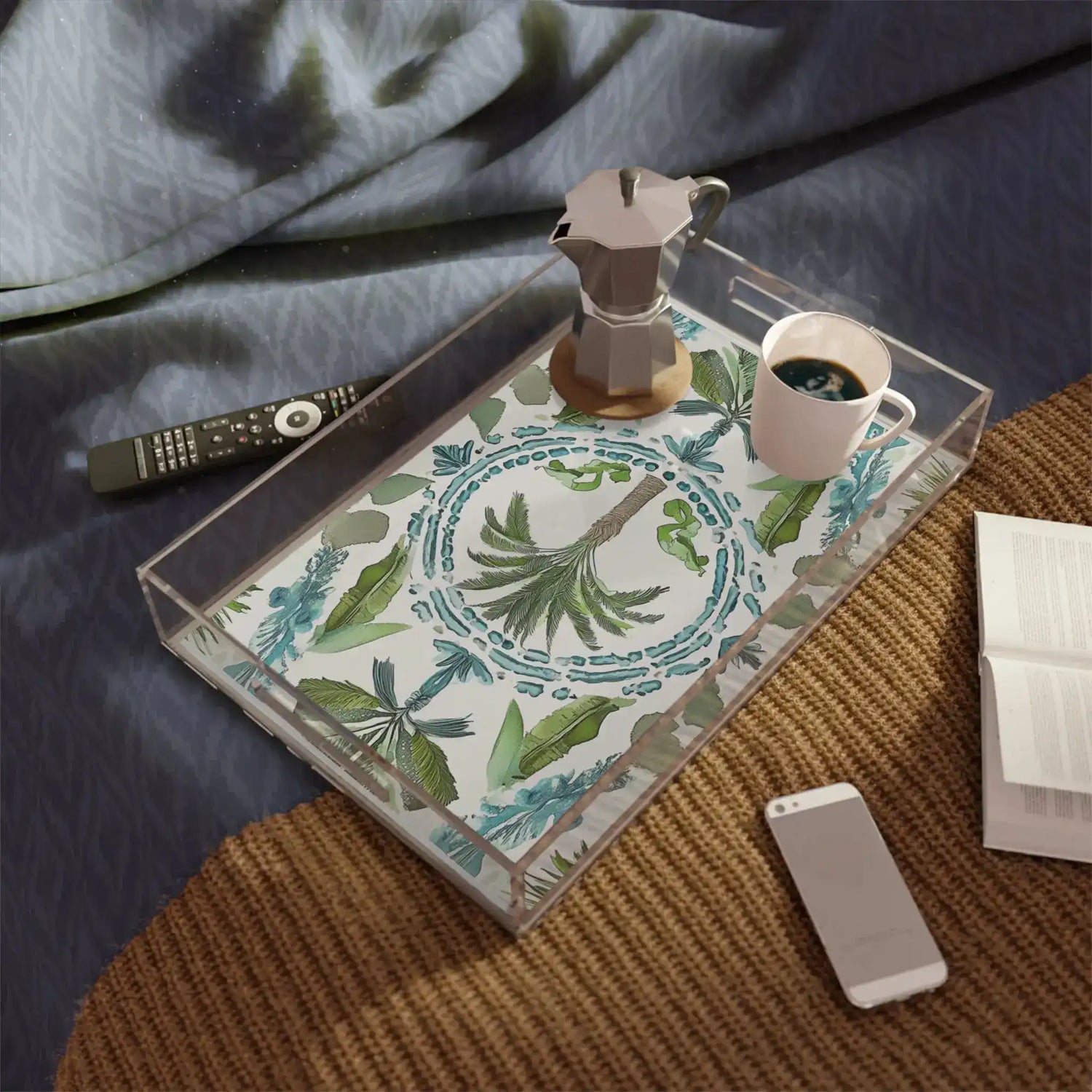 Tropical Oasis Palm Serving Tray