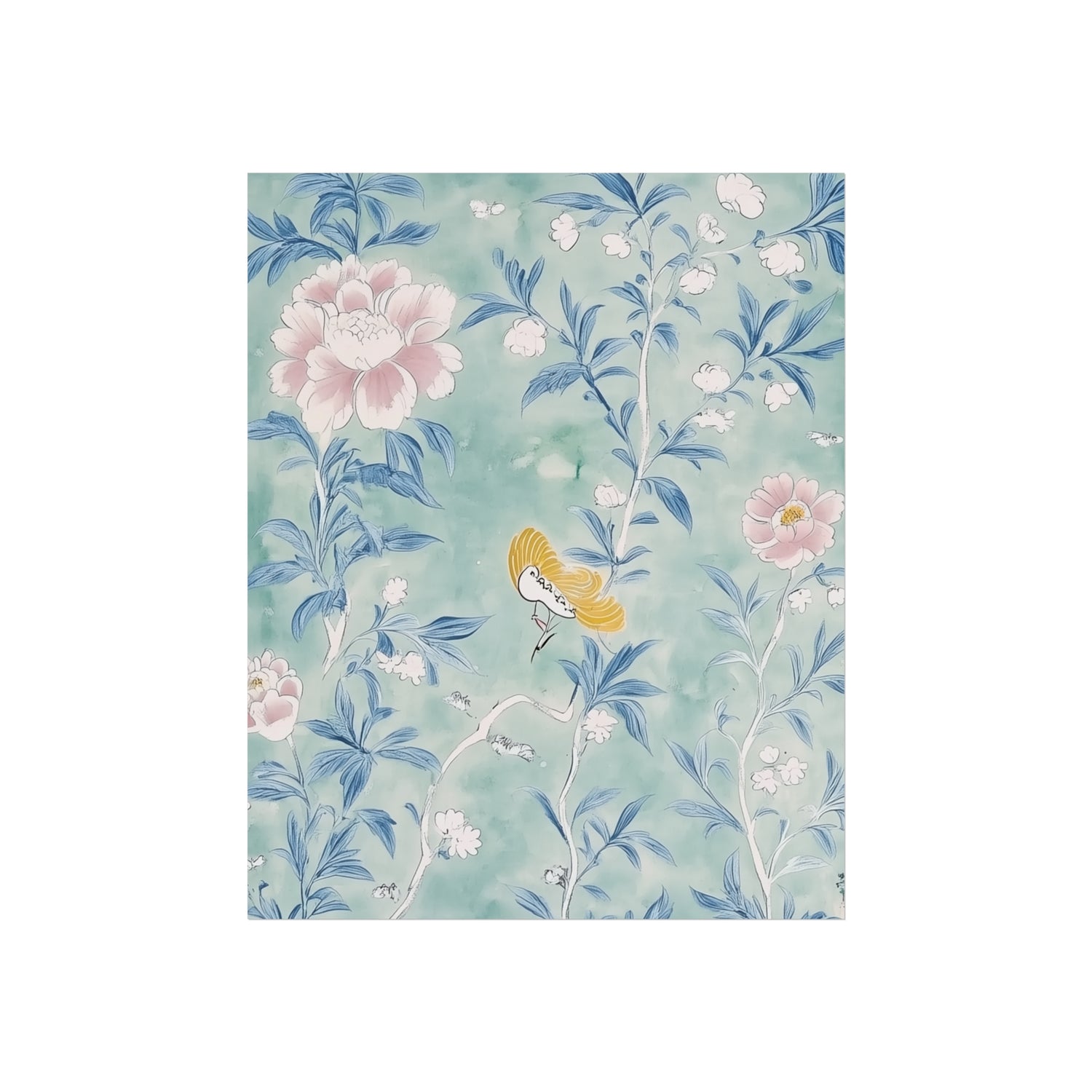 Vintage Chinoiserie Flowers Fine Art Poster