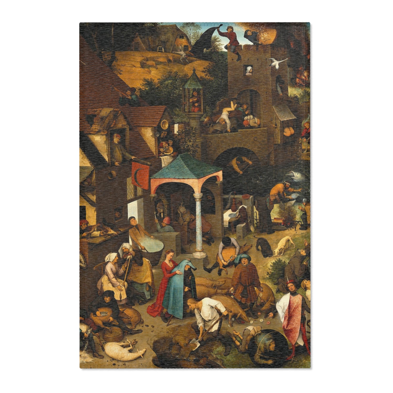 The Dutch Proverbs - Pieter Bruegel the Elder Area Rug