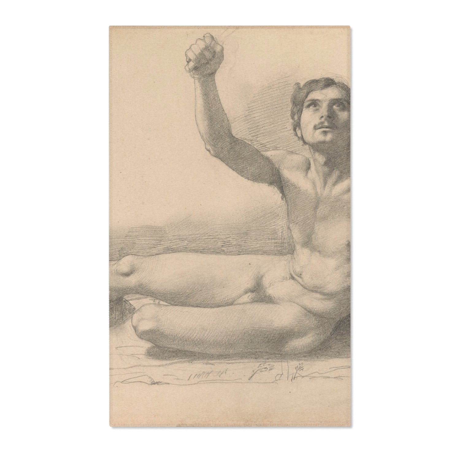 Study of a Male Nude - Hilaire Germain Edgar Degas Area Rug