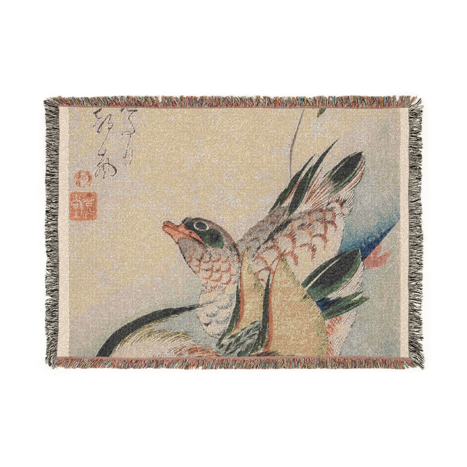Mandarin Ducks Flowering Plants - Utagawa Hiroshige Tapestry Blanket