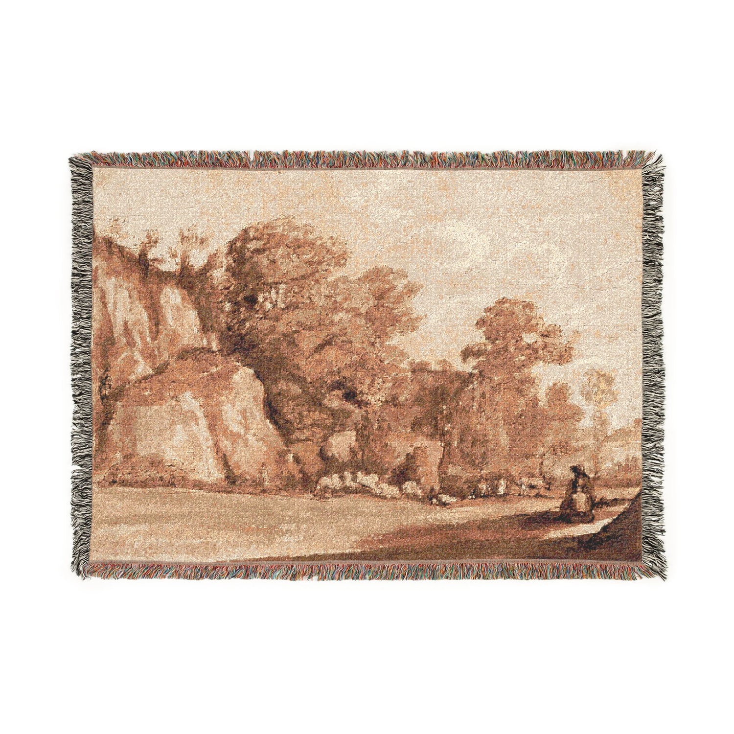 A Rocky Hillside - Claude Lorrain Tapestry Blanket