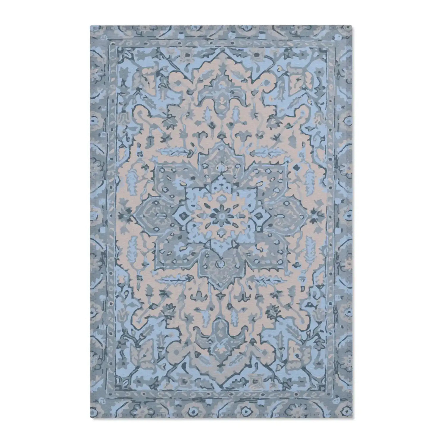 Frosted Petal Medallion Accent Rug