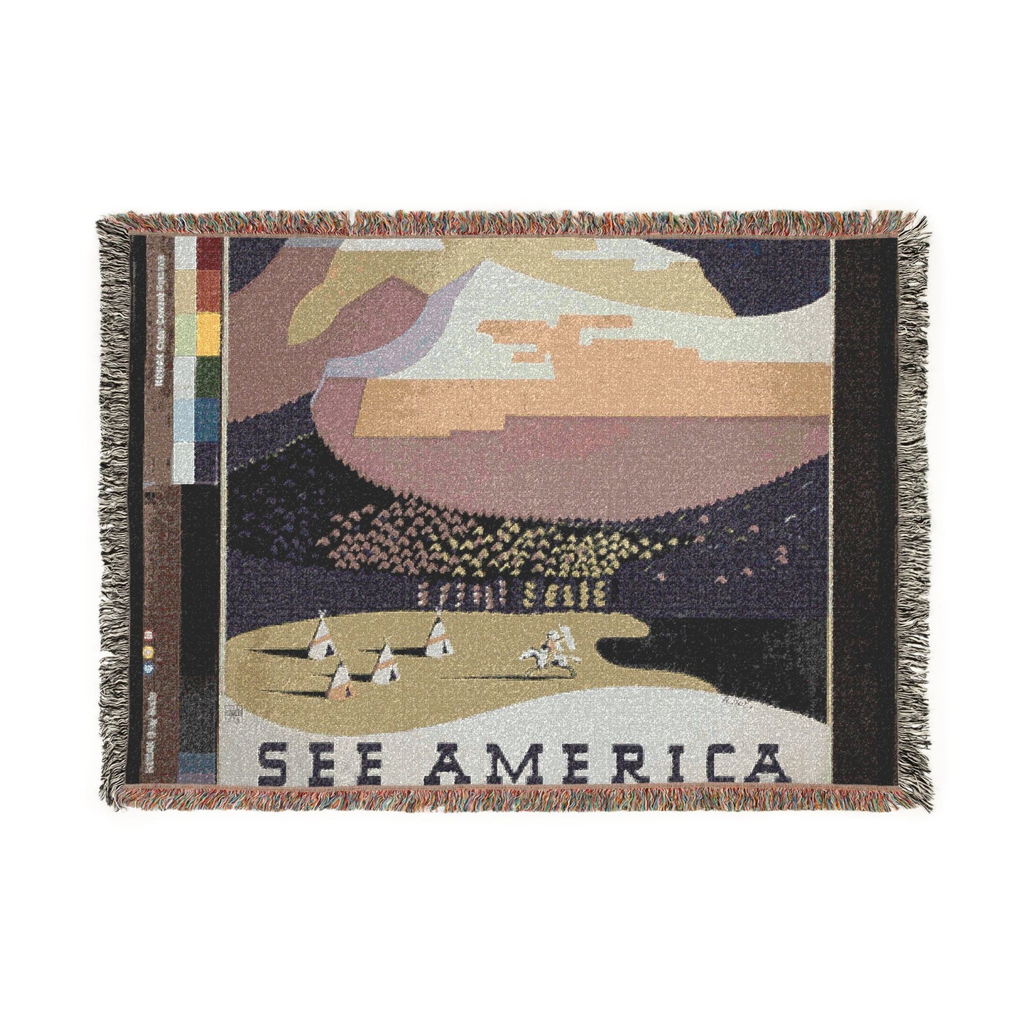 See America Welcome to Montana Halls Tapestry Blanket