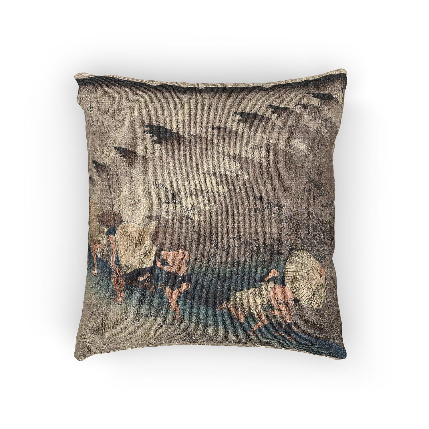 Driving Rain at Shono Tokaido - Utagawa Hiroshige Pillow